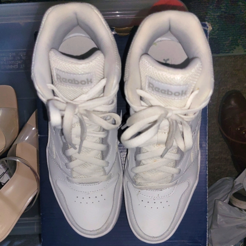 White Reebok high top sneakers